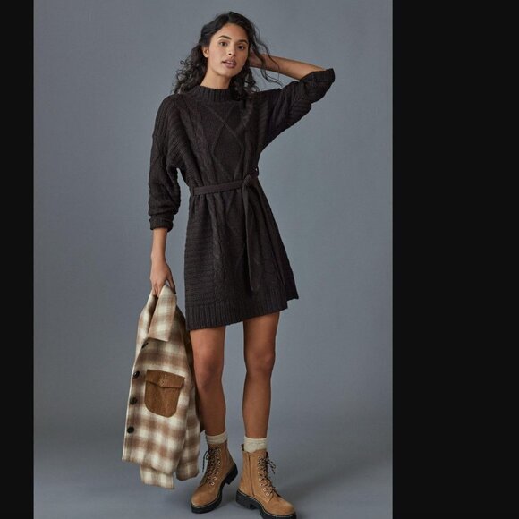 Anthropologie Sweaters - NWT Anthropologie Amadi Leah Cable-Knit Sweater Size XS Gray JB